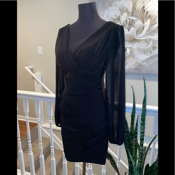 Gorgeous Black Long-sleeve Dress - Picture 4 of 7